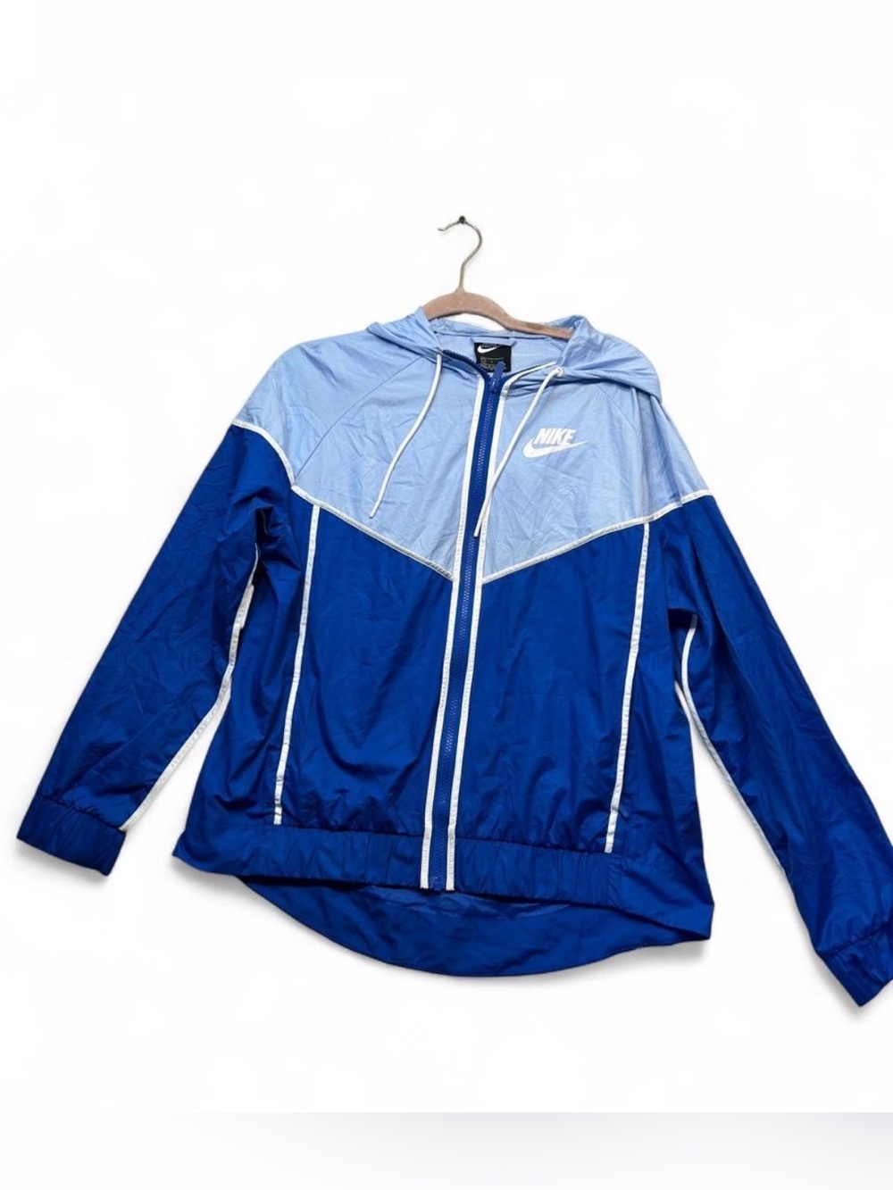 Nike Two-Tone Blue Hooded Windbreaker Jacket